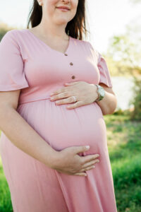 Close-up of pregnant mom's baby bump, Knoxville maternity session