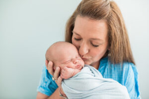 Newborn baby boy with mom, Knoxville newborn photography studio